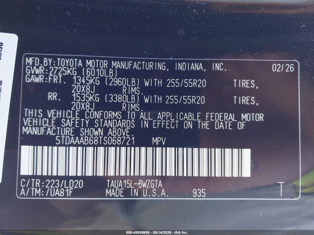 Lexus Tx 350 Luxury 2026 5TDAAAB68TS068721 Image 9