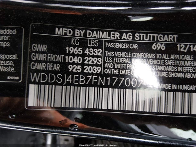 Mercedes-Benz CLA 250 2015 WDDSJ4EB7FN177007 Image 9