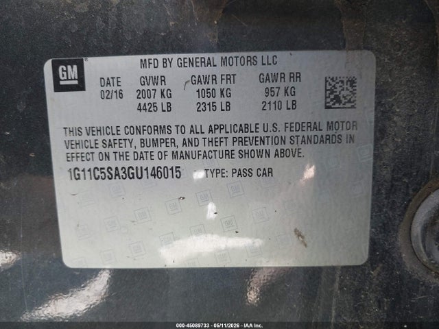Chevrolet Malibu Limited Lt 2016 1G11C5SA3GU146015 Image 9