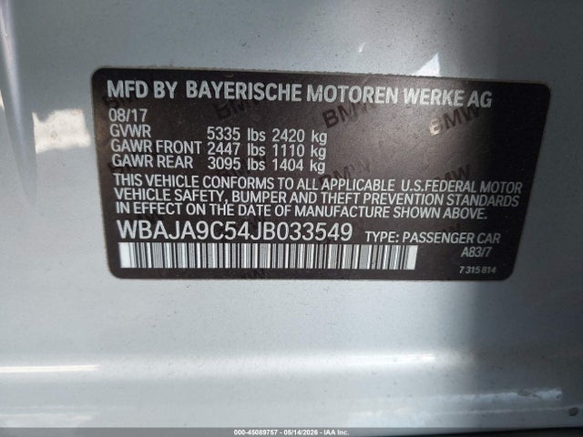 WBAJA9C54JB033549 BMW 530e Iperformance