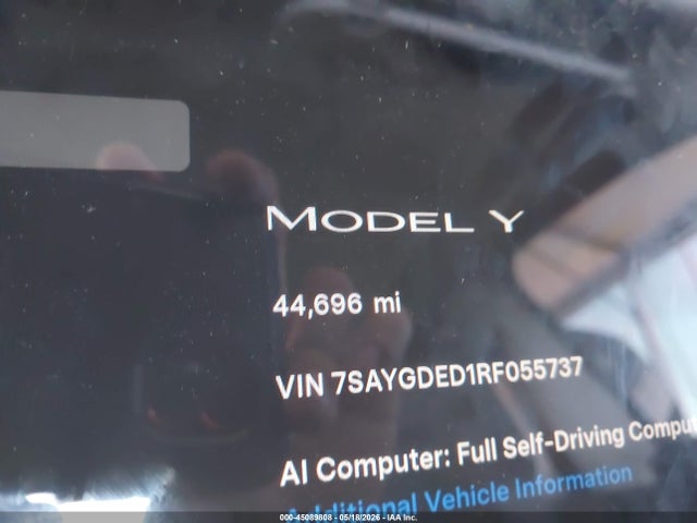 Продаж на аукціоні авто 2024 Tesla Model Y Long Range Single Motor Rear-wheel Drive/rwd, vin: 7SAYGDED1RF055737, номер лоту: 45089808