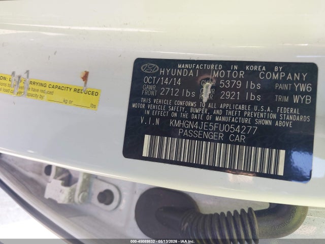 KMHGN4JE5FU054277 Hyundai Genesis 3.8