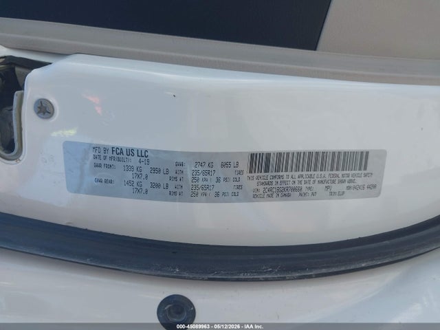 2019 Chrysler Pacifica Touring L მანქანა იყიდება აუქციონზე, vin: 2C4RC1BG2KR700660, აუქციონის ნომერი: 45089963