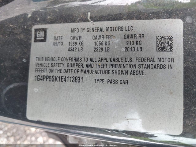 Aukcja sprzedaży 2014 Buick Verano, vin: 1G4PP5SK1E4113831, numer aukcji: 45090036