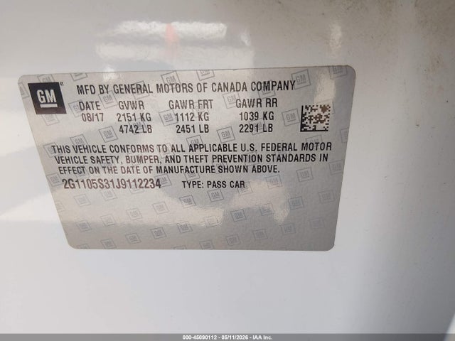 2G1105S31J9112234 Chevrolet IMPALA 1LT