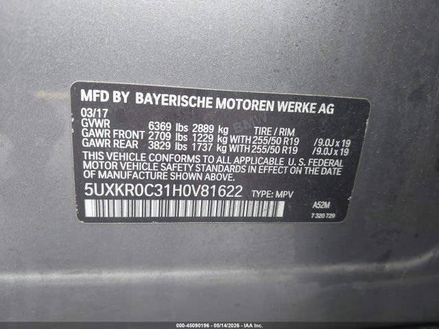 Продажа на аукционе авто 2017 Bmw X5 Xdrive35i, vin: 5UXKR0C31H0V81622, номер лота: 45090196