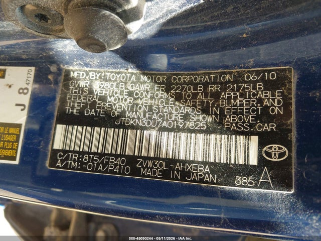 Продажа на аукционе авто 2010 Toyota Prius Ii, vin: JTDKN3DU7A0197825, номер лота: 45090244
