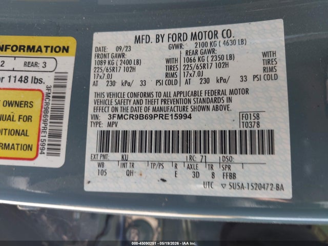 3FMCR9B69PRE15994 Ford Bronco Sport Big Bend