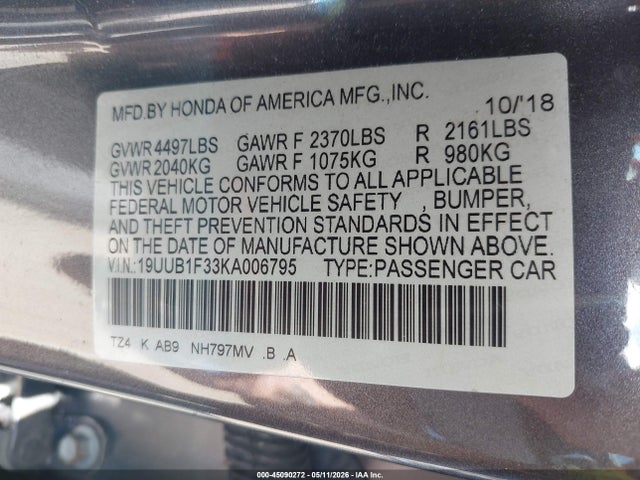 19UUB1F33KA006795 Acura Tlx Standard