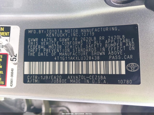 4T1G11AKXLU328438 Toyota CAMRY SE