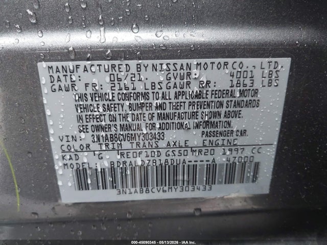 Nissan Sentra Sv Xtronic Cvt 2021 3N1AB8CV6MY303433 Image 9