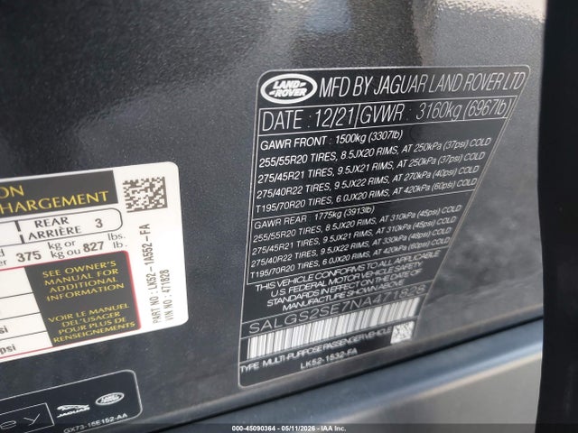 Land Rover Range Rover P525 Westminster 2022 SALGS2SE7NA471828 Image 9