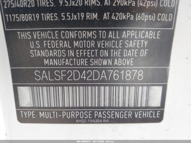 Продаж на аукціоні авто 2013 Land Rover Range Rover Sport Hse, vin: SALSF2D42DA761878, номер лоту: 45090371