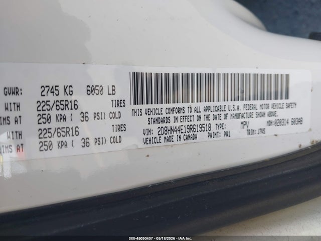 Aukcja sprzedaży 2009 Dodge Grand Caravan Se, vin: 2D8HN44E19R619518, numer aukcji: 45090407