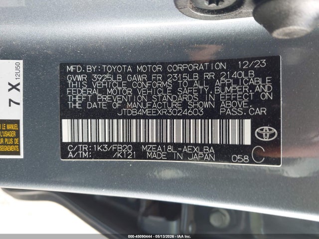 JTDB4MEEXR3024603 Toyota COROLLA LE