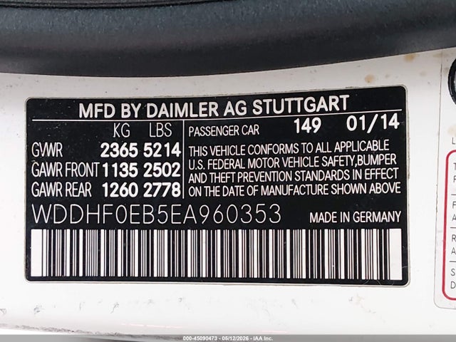 Продажа на аукционе авто 2014 Mercedes-benz E 250 Bluetec, vin: WDDHF0EB5EA960353, номер лота: 45090473