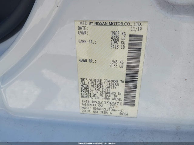 1N4BL4BV2LC198976 Nissan Altima S Fwd