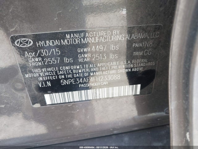 5NPE34AF4FH233088 Hyundai Sonata Sport
