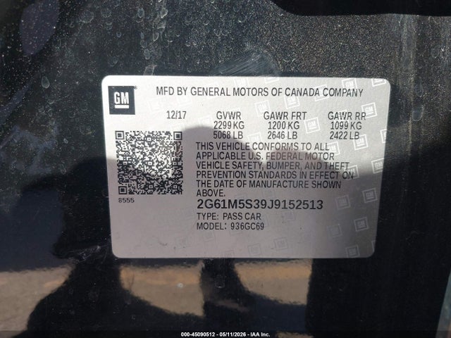 Продаж на аукціоні авто 2018 Cadillac Xts Luxury, vin: 2G61M5S39J9152513, номер лоту: 45090512