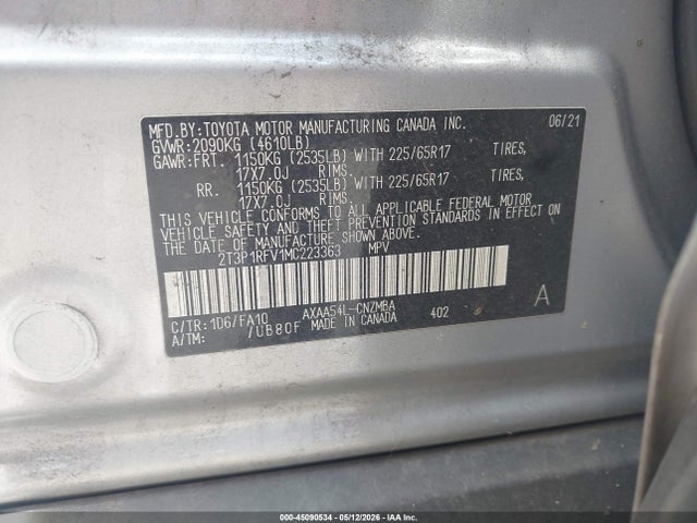 Toyota Rav4 Xle 2021 2T3P1RFV1MC223363 Image 9