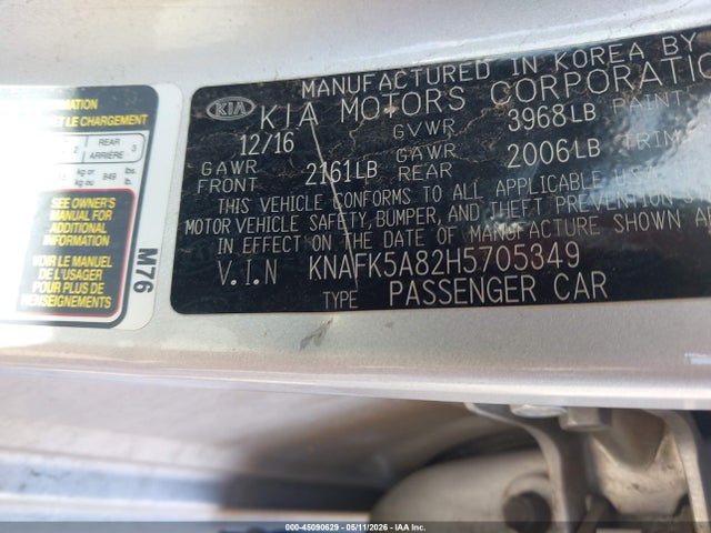 Aukcja sprzedaży 2017 Kia Forte Lx, vin: KNAFK5A82H5705349, numer aukcji: 45090629
