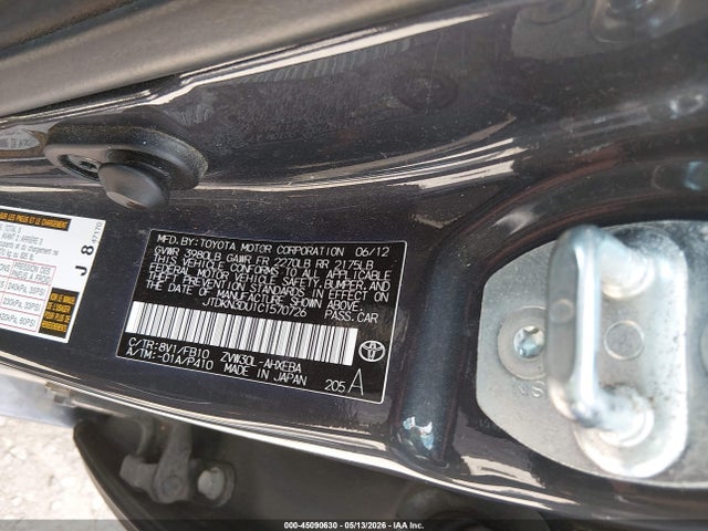 Aukcja sprzedaży 2012 Toyota Prius Two, vin: JTDKN3DU1C1570726, numer aukcji: 45090630