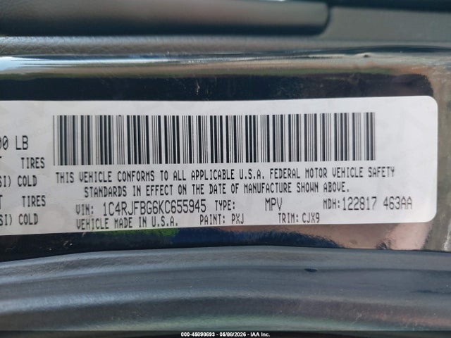 Продажа на аукционе авто 2019 Jeep Grand Cherokee Limited 4x4, vin: 1C4RJFBG6KC655945, номер лота: 45090693