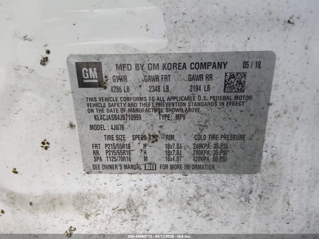 Aukcja sprzedaży 2018 Buick Encore Preferred, vin: KL4CJASB4JB710999, numer aukcji: 45090713