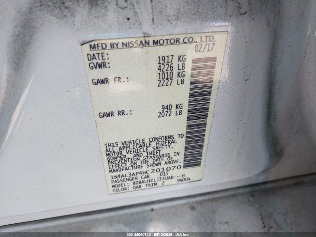 Nissan Altima 2.5 Sr 2017 1N4AL3AP4HC201070 Image 9