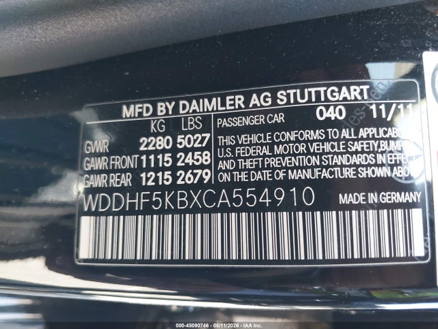 45090746 :رقم المزاد ، WDDHF5KBXCA554910 vin ، 2012 Mercedes-benz E 350 مزاد بيع