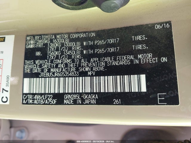 Toyota 4runner Trd Pro 2016 JTEBU5JR6G5354833 Image 9