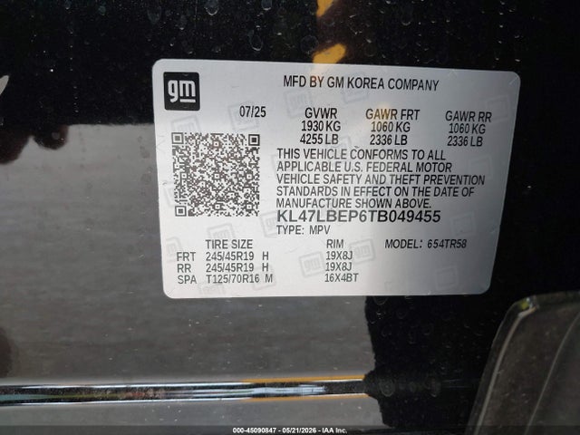 KL47LBEP6TB049455 Buick Envista Sport Touring Fwd