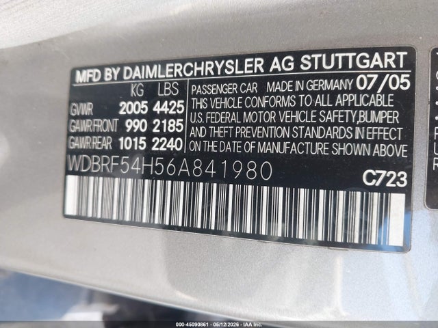 Продажа на аукционе авто 2006 Mercedes-benz C 280 Luxury, vin: WDBRF54H56A841980, номер лота: 45090861