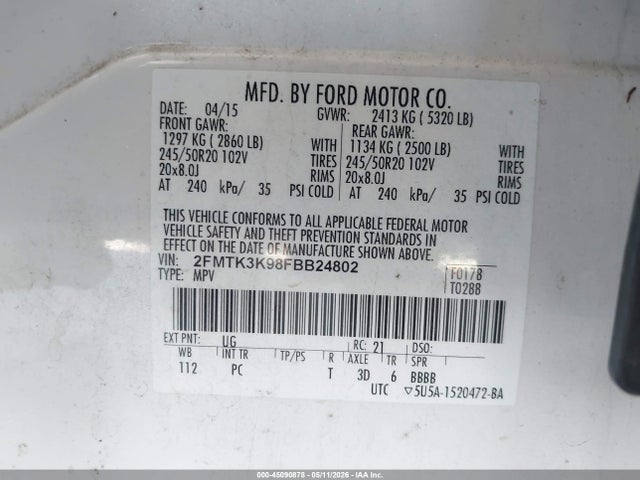 2FMTK3K98FBB24802 Ford Edge Titanium