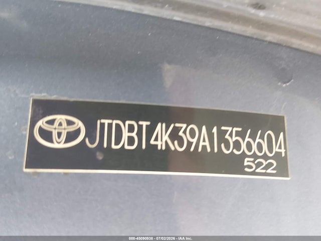 Aukcja sprzedaży 2010 Toyota Yaris, vin: JTDBT4K39A1356604, numer aukcji: 45090938