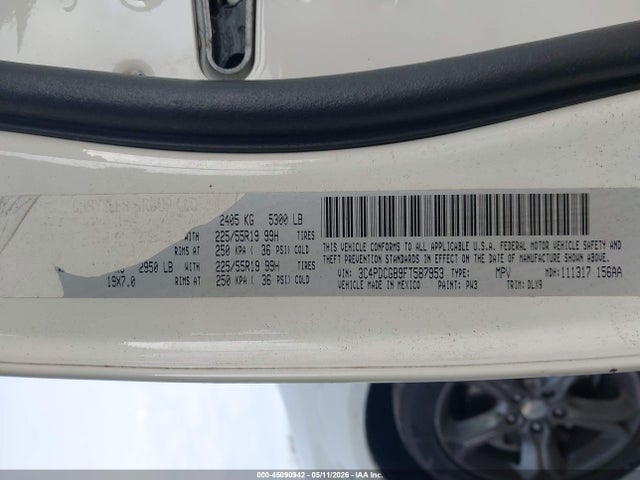 Продажа на аукционе авто 2015 Dodge Journey Crossroad, vin: 3C4PDCGB9FT587953, номер лота: 45090942