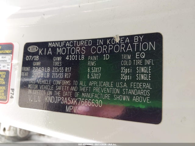 KNDJP3A5XK7666630 KIA SOUL +