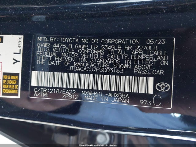 JTDACACU7P3003163 Toyota Prius Prime Xse