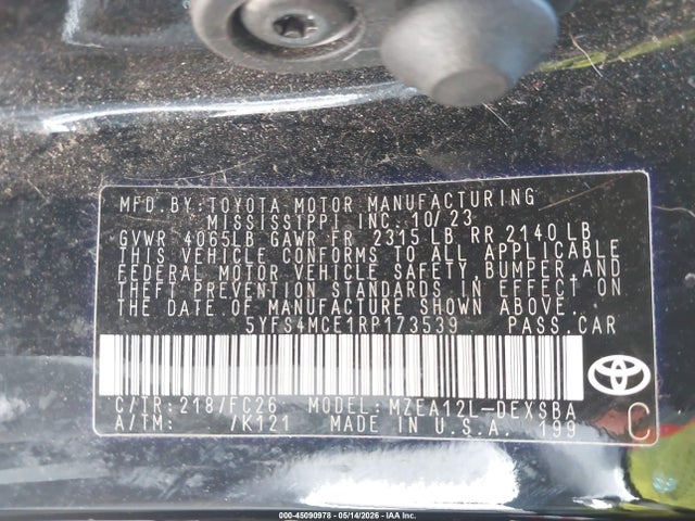 Toyota COROLLA SE 2024 5YFS4MCE1RP173539 Image 9