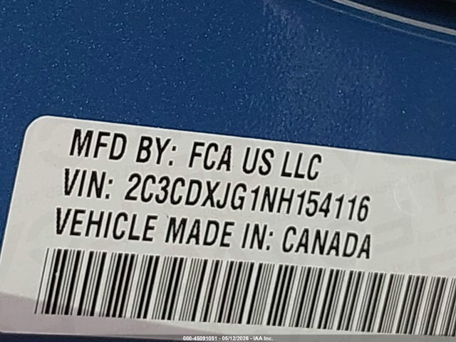 Продаж на аукціоні авто 2022 Dodge Charger Sxt Awd, vin: 2C3CDXJG1NH154116, номер лоту: 45091051