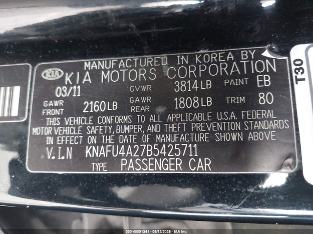 Продаж на аукціоні авто 2011 Kia Forte Ex, vin: KNAFU4A27B5425711, номер лоту: 45091341