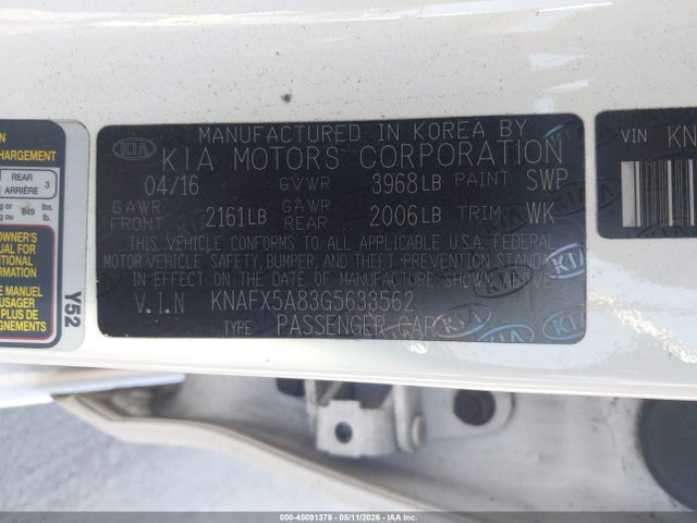 KIA FORTE EX 2016 KNAFX5A83G5633562 Image 9