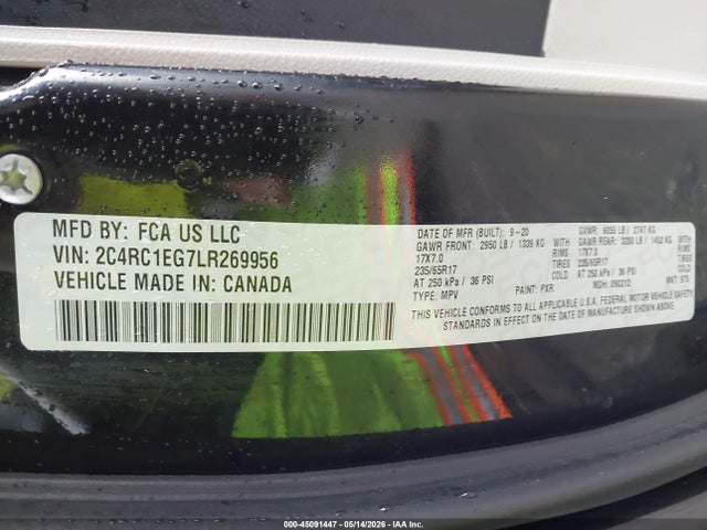 Chrysler Pacifica Touring L Plus 2020 2C4RC1EG7LR269956 Image 9