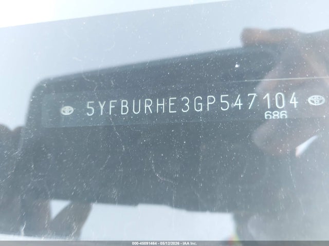 Aukcja sprzedaży 2016 Toyota Corolla Le, vin: 5YFBURHE3GP547104, numer aukcji: 45091464