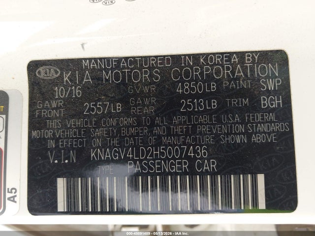 KIA Optima Plug-in Hybrid Ex 2017 KNAGV4LD2H5007436 Image 9