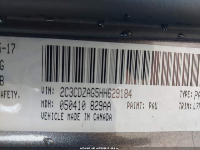 Dodge Challenger Sxt 2017 2C3CDZAG5HH629184 Image 9