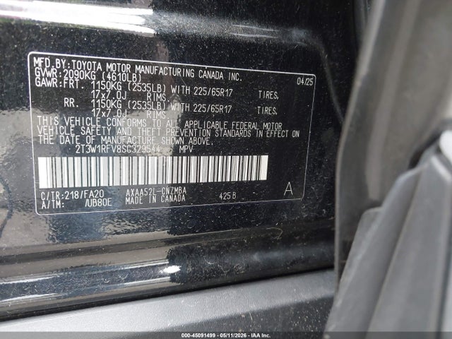 Продажа на аукционе авто 2025 Toyota Rav4 Xle, vin: 2T3W1RFV8SC329544, номер лота: 45091499
