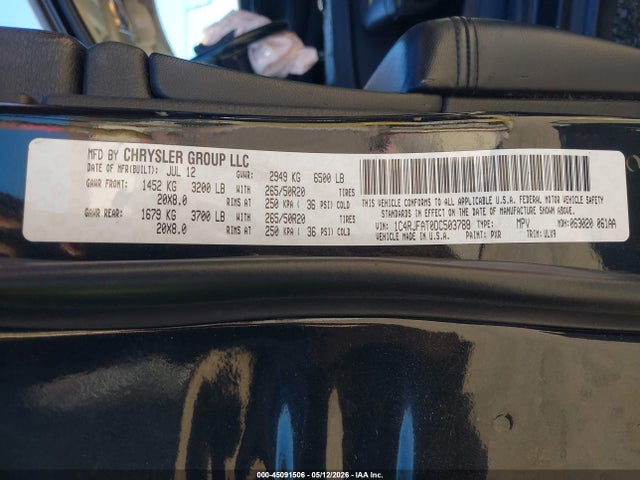 45091506 :رقم المزاد ، 1C4RJFAT0DC503788 vin ، 2013 Jeep Grand Cherokee Laredo مزاد بيع
