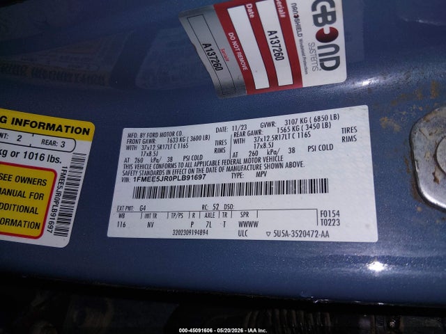 Продаж на аукціоні авто 2023 Ford Bronco Raptor, vin: 1FMEE5JR0PLB91697, номер лоту: 45091606