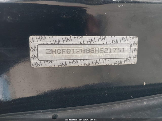 45091639 :رقم المزاد ، 2HGFG12888H521751 vin ، 2008 Honda Civic Ex مزاد بيع